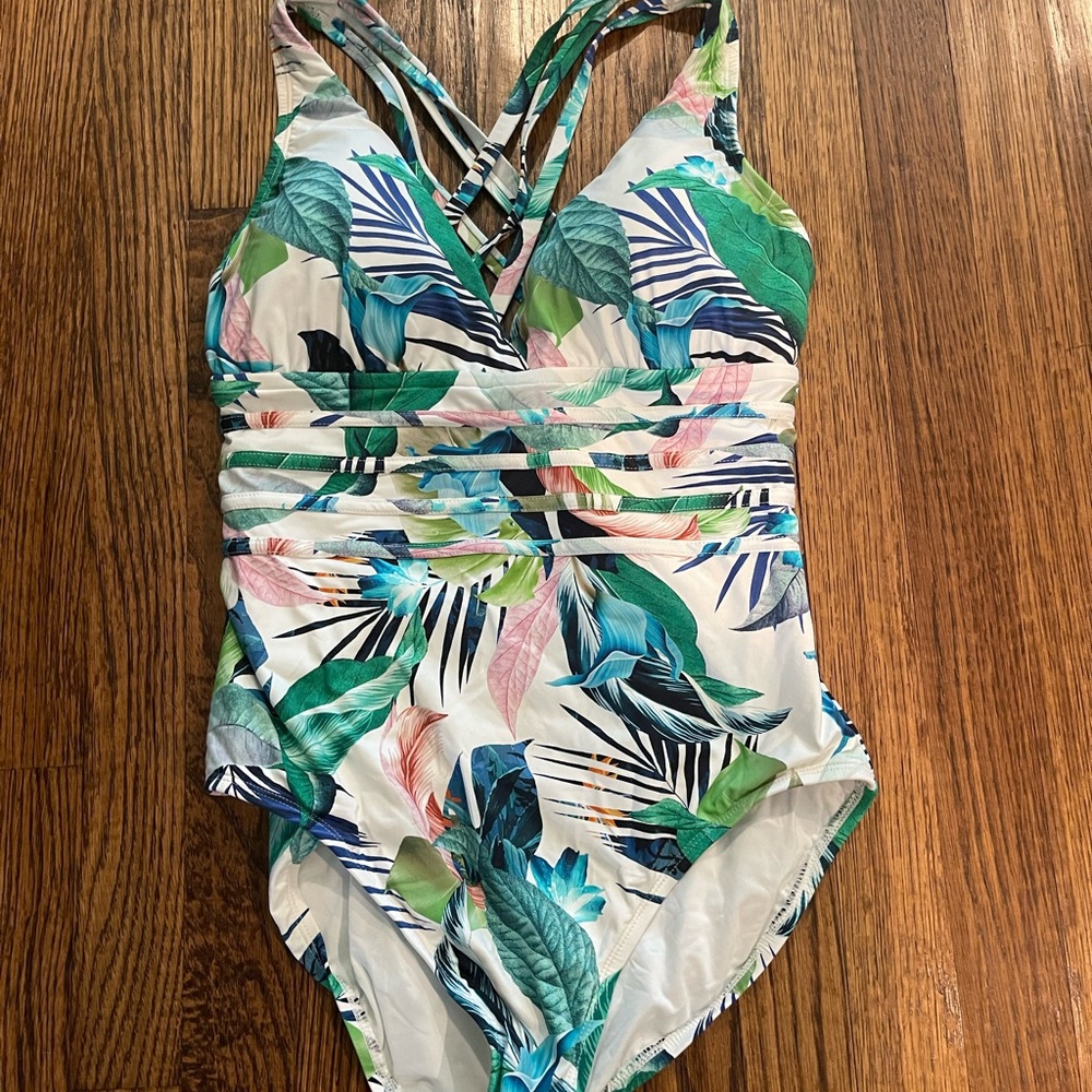 La Blanca floral swimsuit size 12